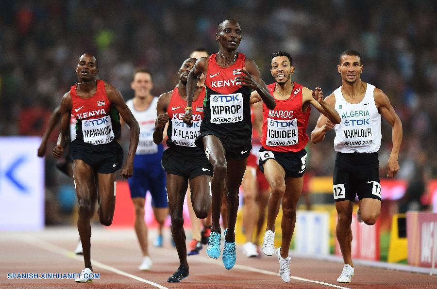El keniano Asbel Kiprop conquistó hoy domingo la medalla de oro en la final varonil de 1.500 metros en el Campeonato Mundial de Atletismo que se lleva a cabo en Beijing, China.