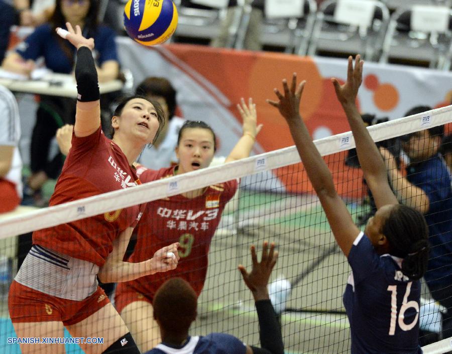 Las campeonas asiáticas, China, vencieron esta noche a las campeonas africanas, Kenia, 3-0 en un partido de segunda ronda en la Copa Mundial Femenil de la FIVB 2015 en la Arena Momotaro de Japón.