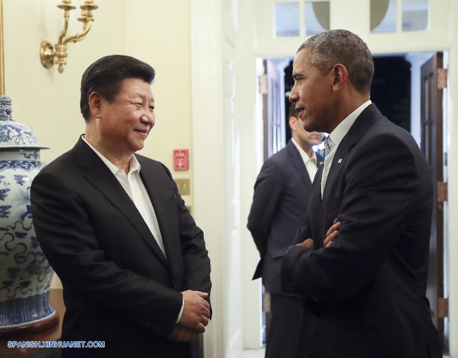 El presidente de China, Xi Jinping, y su homólogo de Estados Unidos, Barack Obama, intercambiaron puntos de vista sobre gobernación, relaciones bilaterales y otros asuntos de interés común en una conversación de tres horas en Blair House el jueves por la noche.