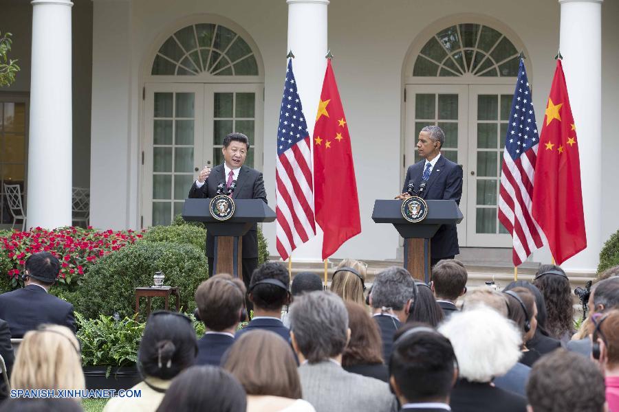El presidente chino, Xi Jinping, dijo el viernes en esta capital que China y Estados Unidos tienen 'muchos intereses comunes' respecto al Mar Meridional de China, durante una conferencia de prensa conjunta en la Casa Blanca con su homólogo estadounidense, Barack Obama, en el marco de su primera visita de Estado al país norteamericano.