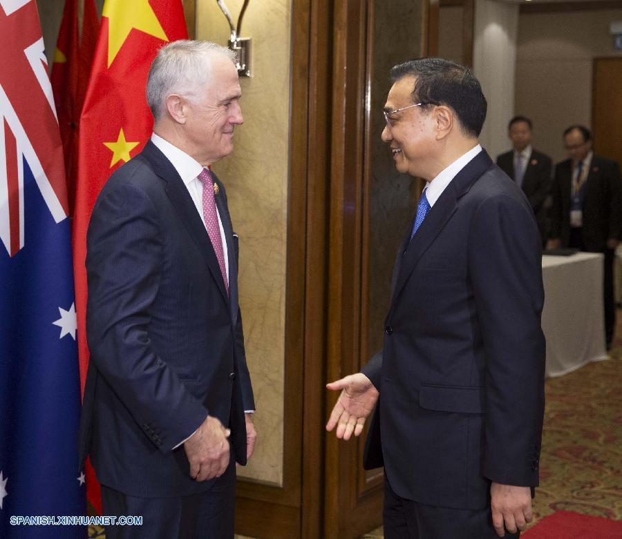 El primer ministro chino, Li Keqiang, aseguró hoy, sábado, que su país está dispuesto a trabajar con Australia para que el Tratado de Libre Comercio (TLC) bilateral entre en vigor tan pronto como sea posible antes de que finalice el año.