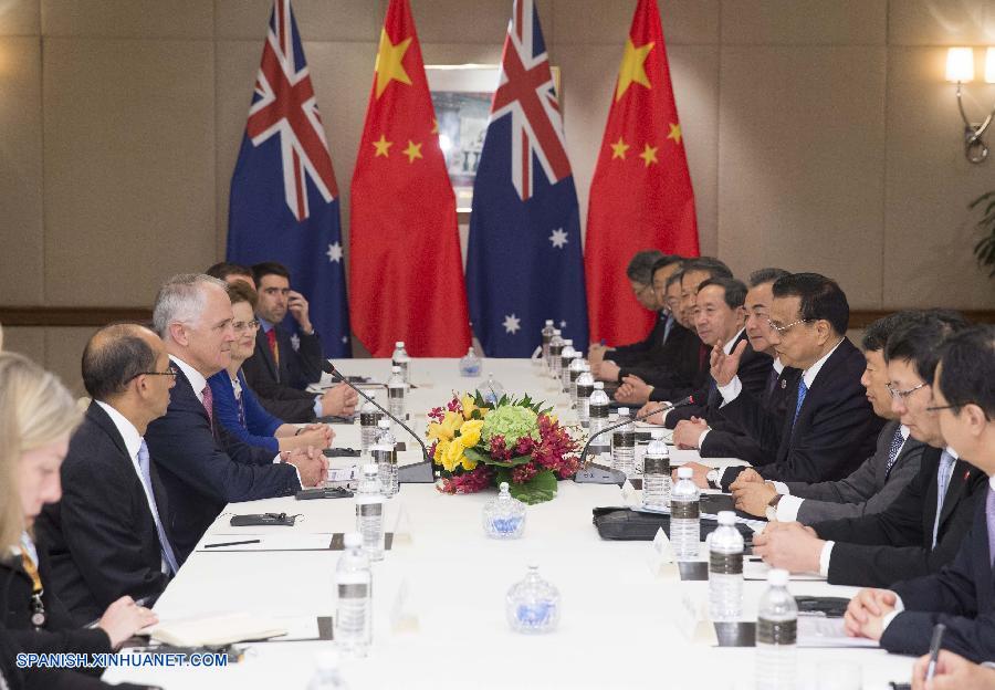 El primer ministro chino, Li Keqiang, aseguró hoy, sábado, que su país está dispuesto a trabajar con Australia para que el Tratado de Libre Comercio (TLC) bilateral entre en vigor tan pronto como sea posible antes de que finalice el año.