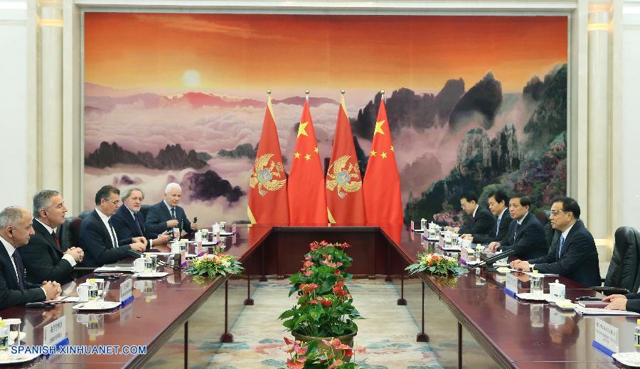 El primer ministro de China, Li Keqiang, se reunió con su homólogo de Montenegro, Milo Dukanovic, hoy jueves en Beijing.