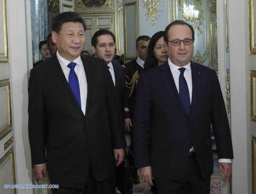 El presidente chino, Xi Jinping, se reunió este domingo en París con su homólogo francés, Francois Hollande, antes de la conferencia clave de la ONU sobre el cambio climático, y prometió trabajar juntos para hacer que la cumbre resulte exitosa.