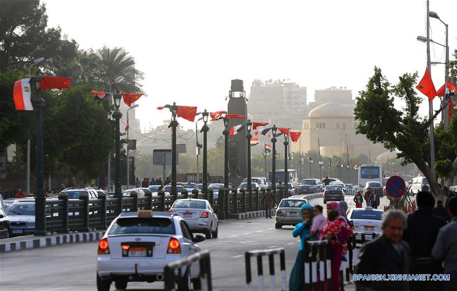 EGYPT-CAIRO-CHINA-NATIONAL FLAGS