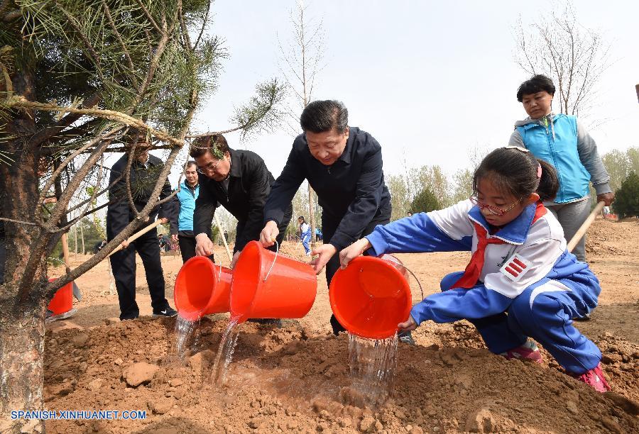 El presidente chino, Xi Jinping, instó al desarrollo silvícola de China durante un acto de plantación voluntaria de árboles celebrado hoy martes en Beijing.