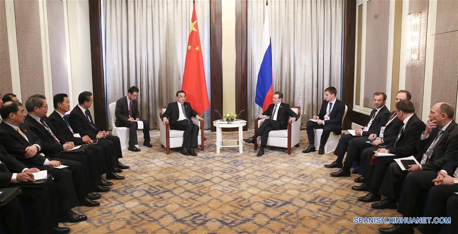 MONGOLIA-ULAN BATOR-CHINA-LI KEQIANG-RUSSIAN PM-MEETING 