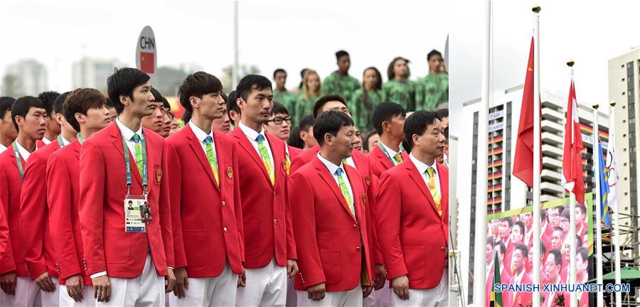 （里约奥运会）（3）中国代表团举行升旗仪式