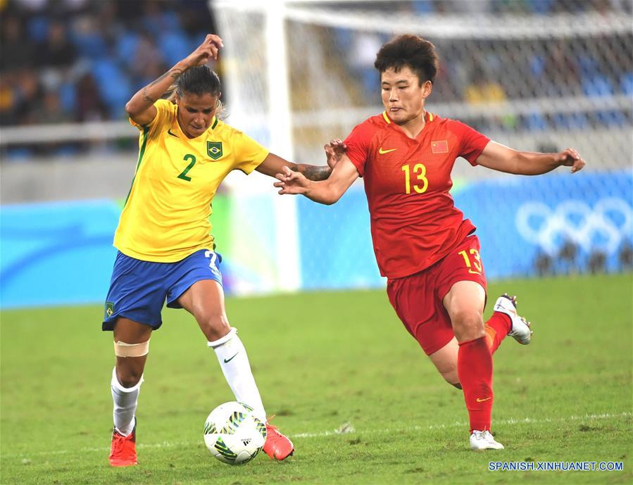  （里约奥运会）（10）足球——女足小组赛：巴西队胜中国队