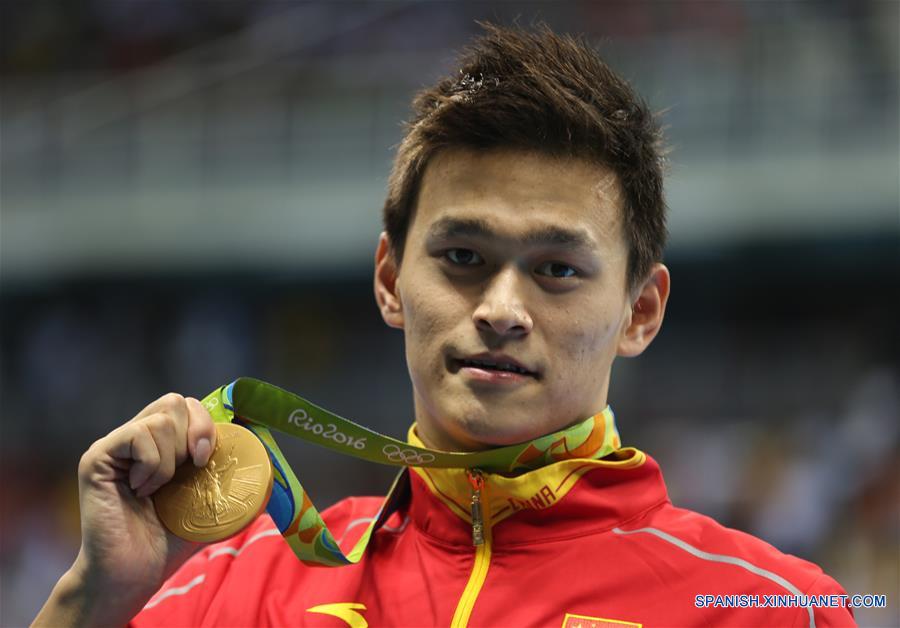 （里约奥运会·领奖台）（16）游泳——男子200米自由泳：孙杨夺冠