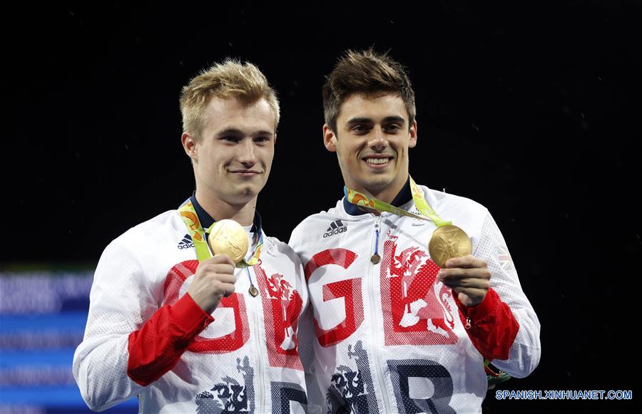 （里约奥运会·领奖台）（1）跳水——男子双人三米板：英国选手夺冠