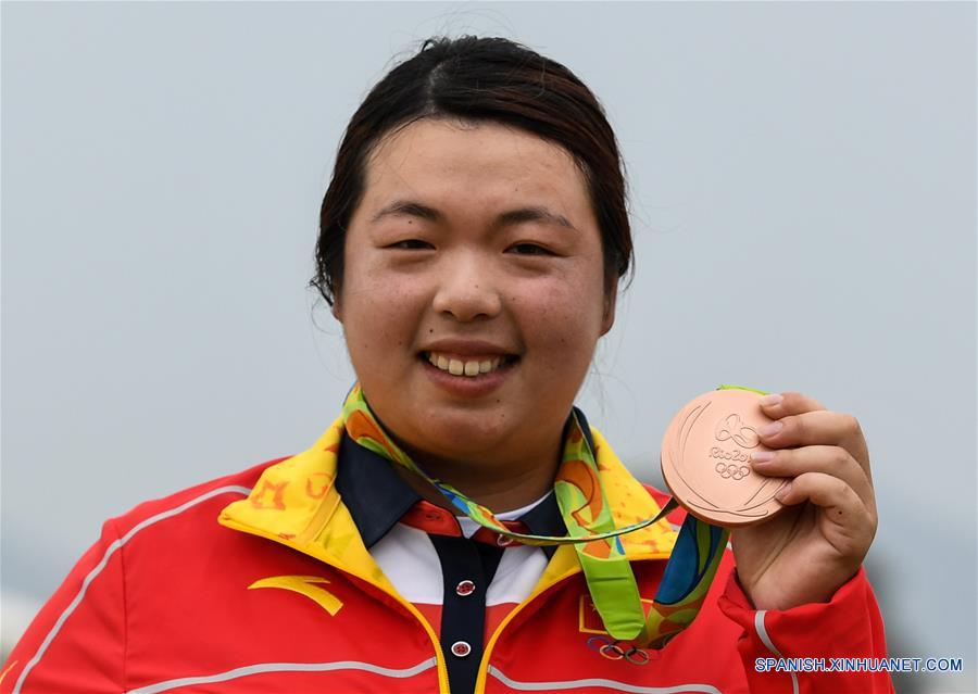（里约奥运会·领奖台）（6）高尔夫——冯珊珊获得女子高尔夫铜牌