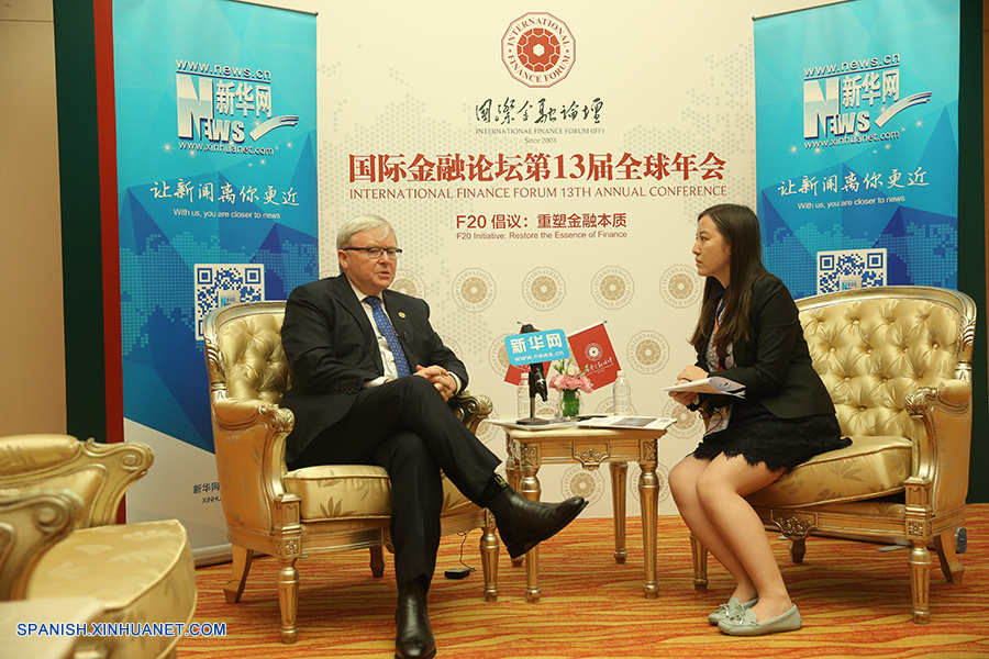 Los puntos de vista de China sobre la gobernación económica global son muy importantes, dijo el presidente del Foro Internacional de Finanzas (IFF, por sus siglas en inglés) y ex primer ministro de Australia, Kevin Rudd, durante una entrevista exclusiva con Xinhua realizada el jueves en Shanghai.