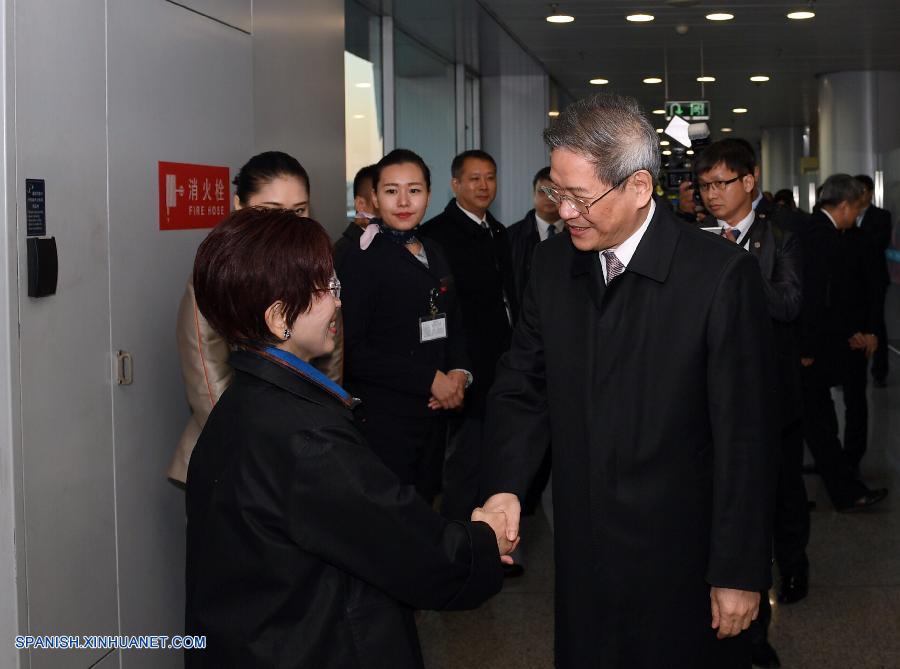 La líder del Partido de Kuomintang de Taiwan (KMT), Hung Hsiu-chu, llegó a Beijing hoy lunes.