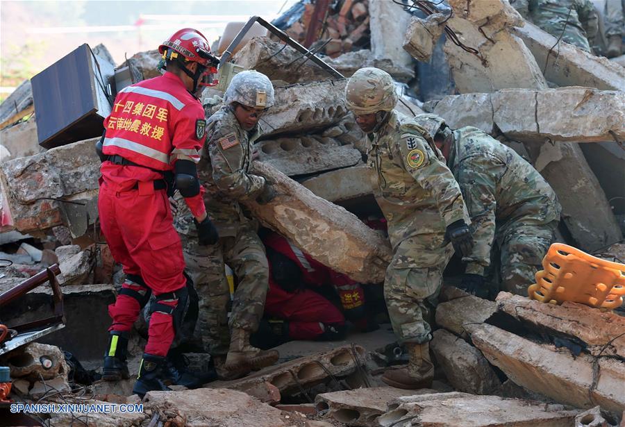 Los equipos militares de China y Estados Unidos de América participaron el viernes en un ejercicio conjunto de ayuda humanitaria y alivio de desastres en Kunming.