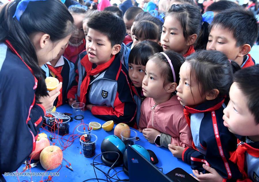 Un festival de ciencia y artes llevado a cabo por la Escuela Primaria Binhu finalizó el viernes.