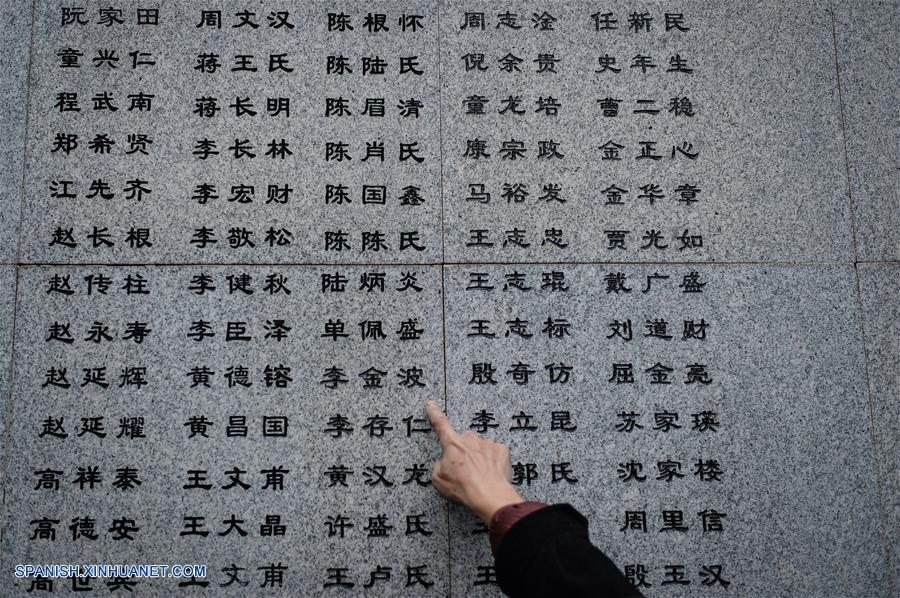 Un total de 110 nuevos nombres han sido añadidos en la pared para recordar a las víctimas de la Masacre de Nanjing de 1937, elevando el número a 10,615.