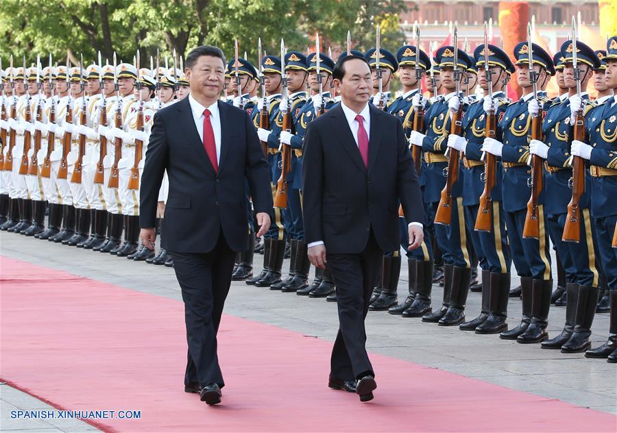 El presidente de China, Xi Jinping, sostuvo conversaciones hoy jueves con su homólogo de Vietnam, Tran Dai Quang, que está de visita en China y asistirá al próximo Foro de la Franja y la Ruta para la Cooperación Internacional.