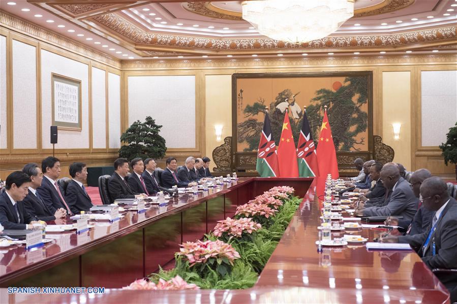 El presidente de China, Xi Jinping, declaró hoy que su país desea trabajar con Kenia para promover las relaciones bilaterales a nuevas alturas.