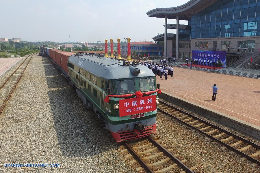 Los servicios de tren de carga entre Weihai, ciudad costera en la provincia oriental china de Shandong, y la localidad alemana de Hamburgo entraron hoy sábado en funcionamiento.