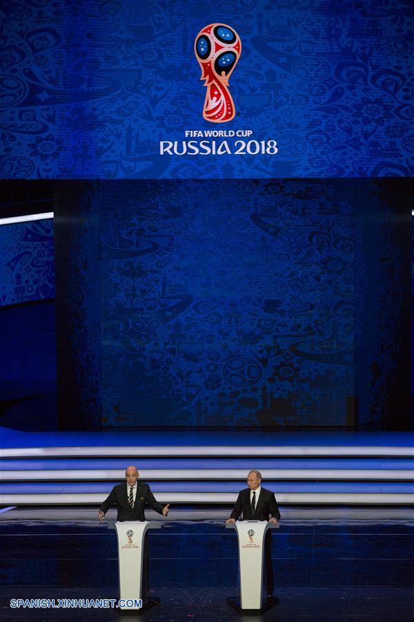 El sortero final de grupos para la Copa Mundial Rusia 2018 de la FIFA se llevó a cabo hoy en la sala de conciertos del Palacio Estatal del Kremlin en Moscú.