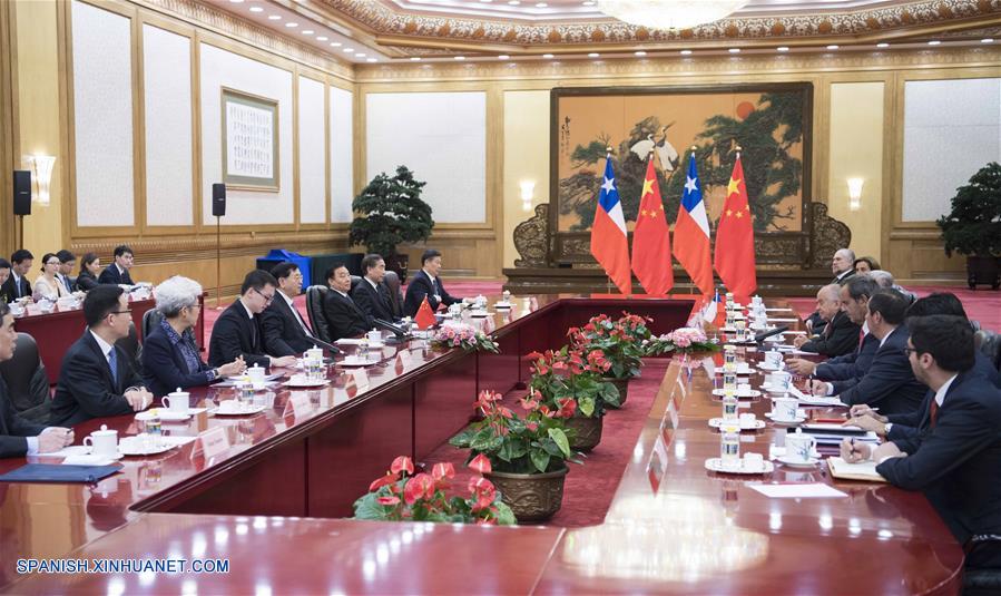 （时政）张德江与智利参议长萨尔迪瓦举行会谈