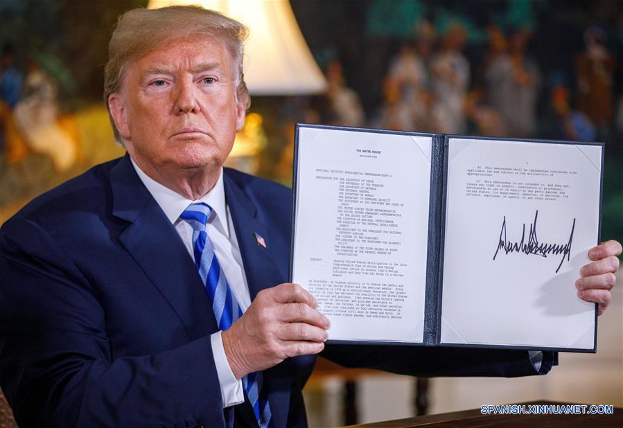 (3)EEUU-WASHINGTON-TRUMP-ACUERDO NUCLEAR DE IRAN-RETIRO