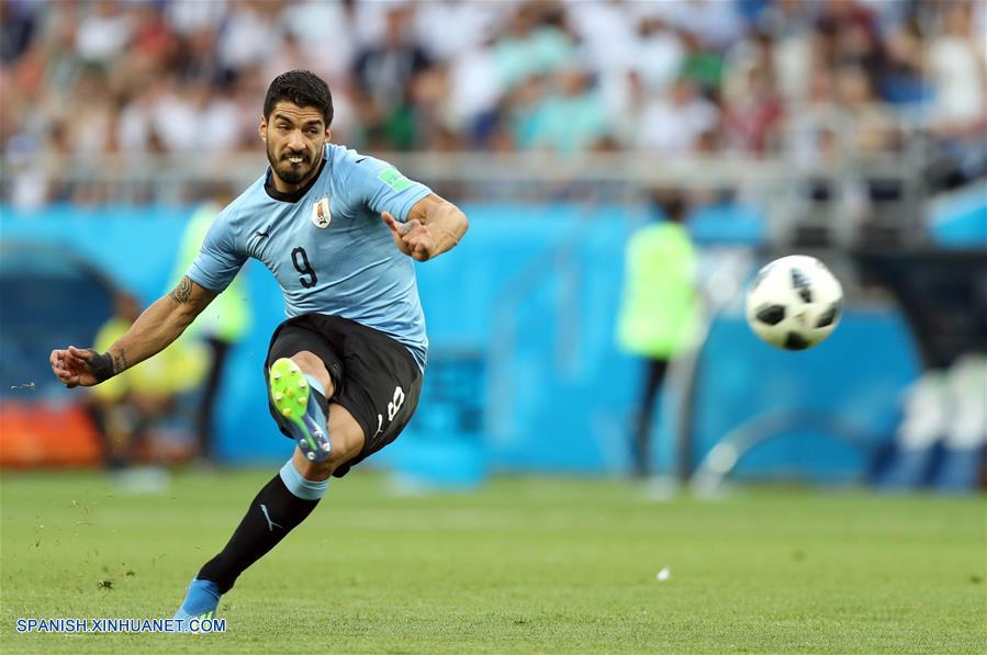 Rusia 2018) Suárez celebra centésimo partido con gol que a Uruguay a octavos final Spanish.xinhuanet.com