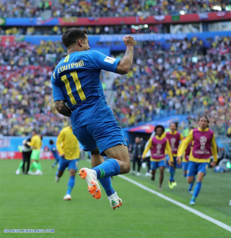 （世界杯）（5）足球——E组：巴西队库蒂尼奥进球