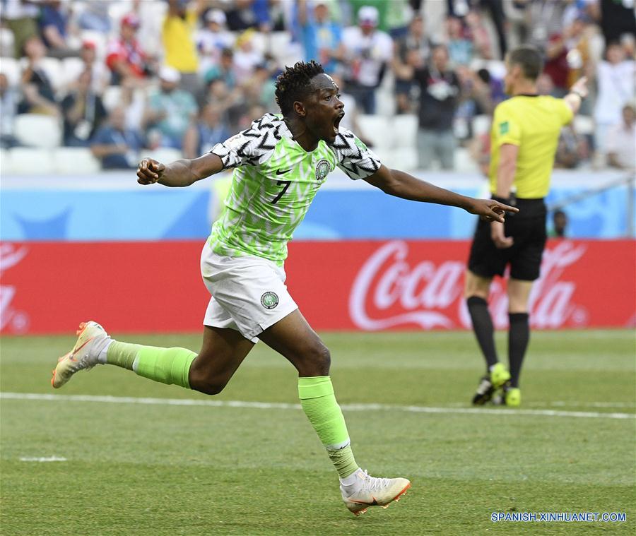 （世界杯）（6）足球——D组：尼日利亚队穆萨破门