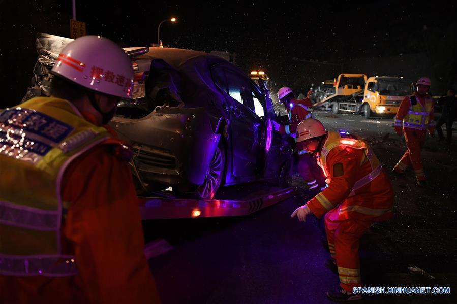 CHINA-LANZHOU-ACCIDENTE-CHOQUE MULTIPLE