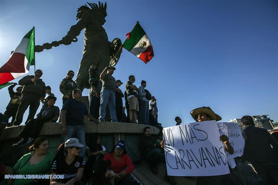 MEXICO-TIJUANA-PROTESTA-CARAVANA MIGRANTE