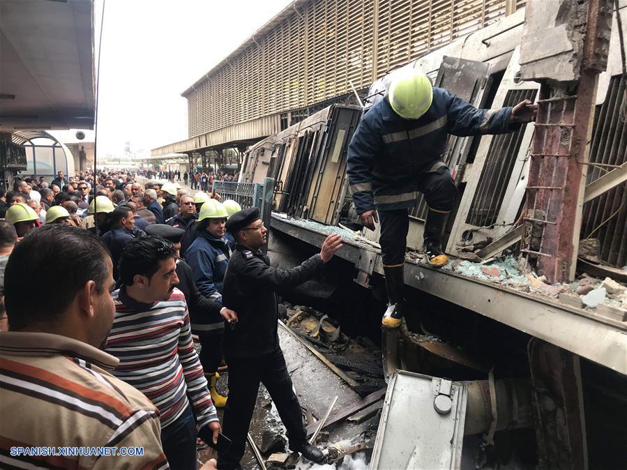 EGIPTO-CAIRO-ESTACION DE TRENES-INCENDIO