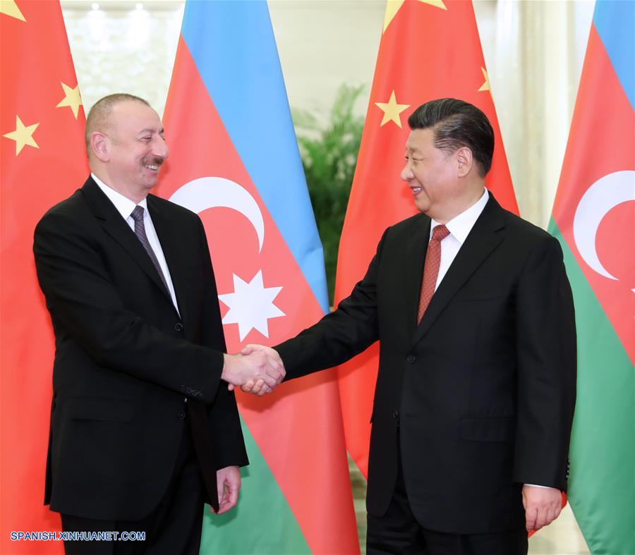 CHINA-BEIJING-FORO DE LA FRANJA Y LA RUTA-XI JINPING-PRESIDENTE DE AZERBAIYAN-REUNION