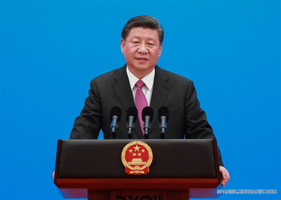 CHINA-BEIJING-FORO DE LA FRANJA Y LA RUTA-MESA REDONDA DE LIDERES-XI JINPING-CONFERENCIA DE PRENSA