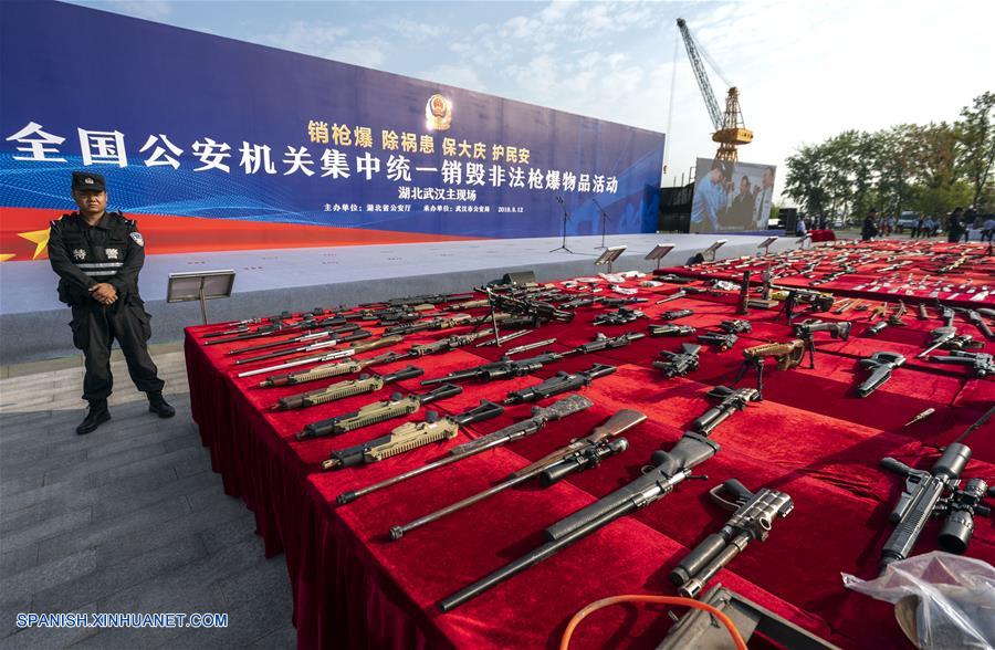 CHINA-HUBEI-ARMAS ILEGALES-DESTRUCCION