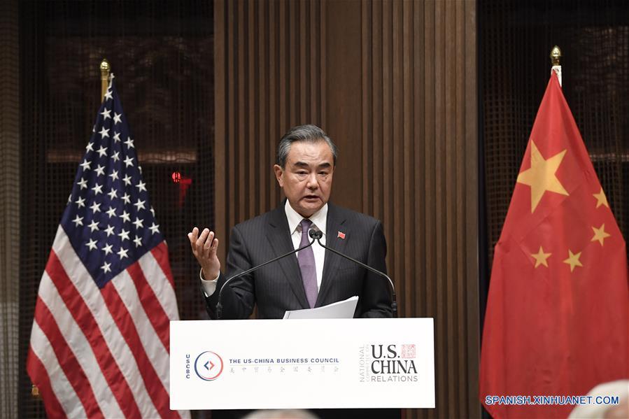 EEUU-NUEVA YORK-CHINA-WANG YI-CENA-DISCURSO