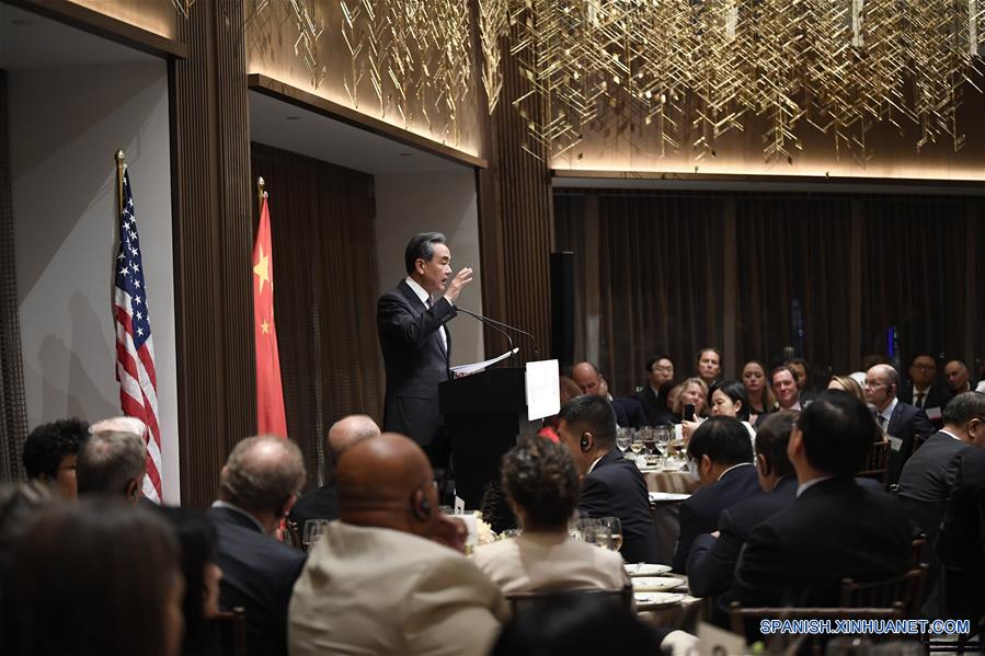 EEUU-NUEVA YORK-CHINA-WANG YI-CENA-DISCURSO