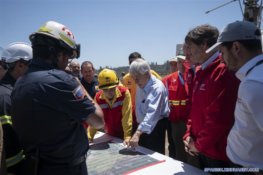 CHILE-VALPARAISO-PIÑERA-COMBATE A INCENDIOS FORESTALES