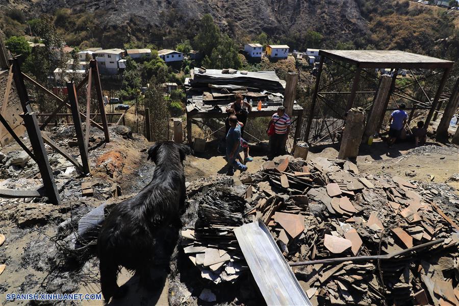 CHILE-VALPARAISO-INCENDIO FORESTAL-DAÑOS
