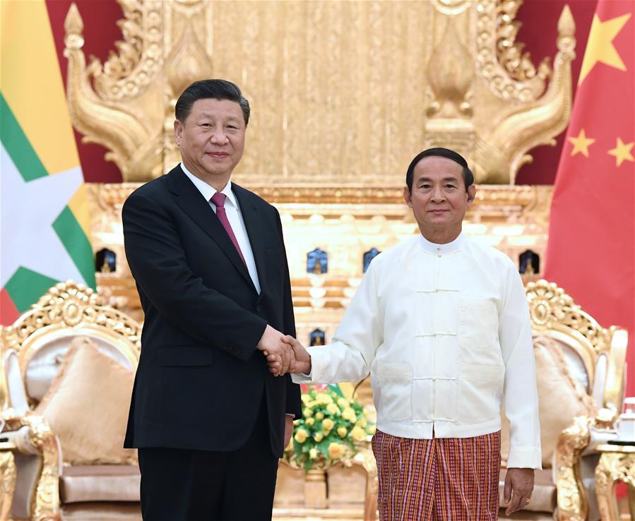 MYANMAR-NAYPYITAW-CHINA-XI JINPING-PRESIDENTE-CONVERSACIONES