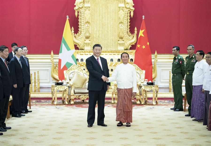 MYANMAR-NAYPYITAW-CHINA-XI JINPING-PRESIDENTE-CONVERSACIONES