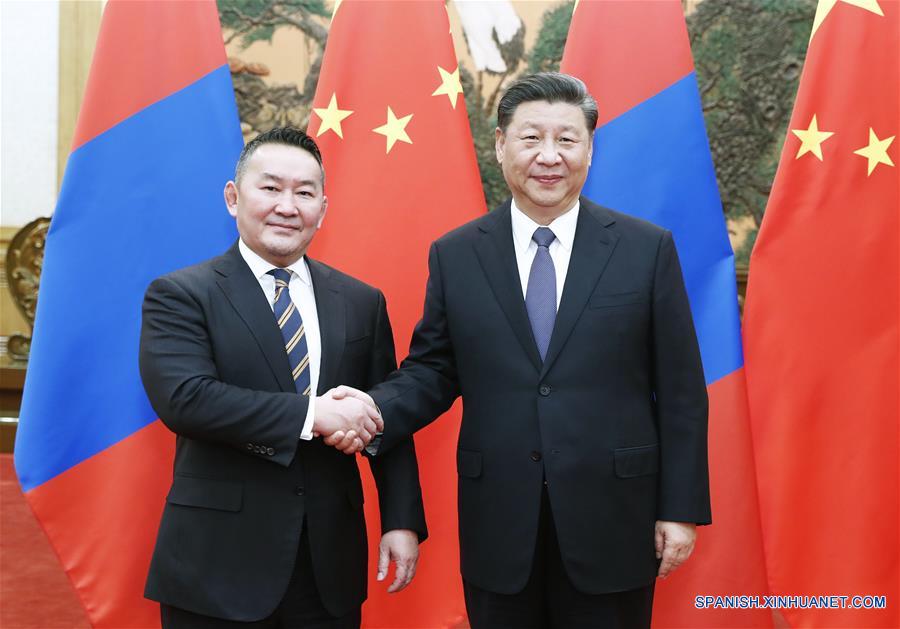 CHINA-BEIJING-XI JINPING-PRESIDENTE DE MONGOLIA-CONVERSACIONES