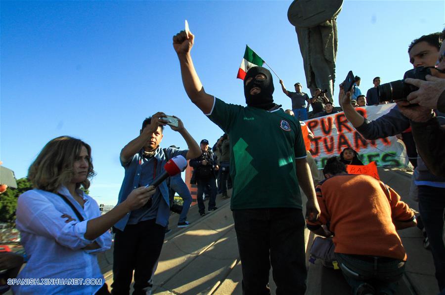MEXICO-TIJUANA-PROTESTA-CARAVANA MIGRANTE