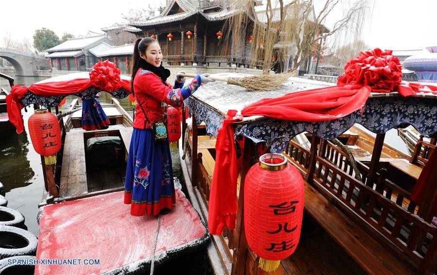 CHINA-SHANDONG-NIEVE-TURISMO