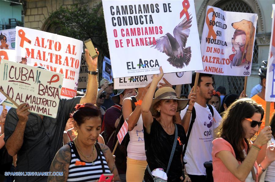 CUBA-HABANA-MARCHA-ANIMAL-MALTRATO