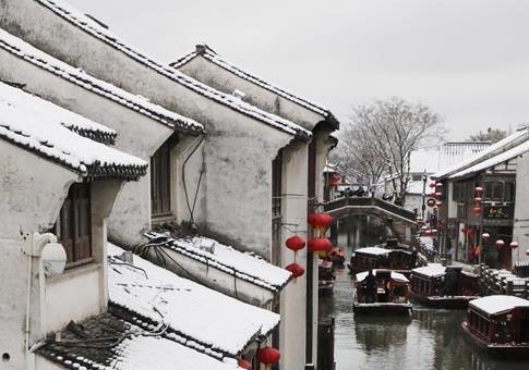 Paisaje nevado en la provincia de Jiangsu
