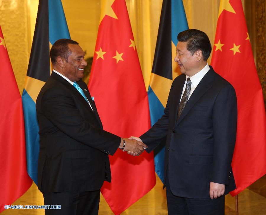 El presidente de China, Xi Jinping, y el primer ministro de las Bahamas, Perry Christie, prometieron hoy impulsar la cooperación entre los dos países, durante su reunión en el Gran Palacio del Pueblo en Beijing.