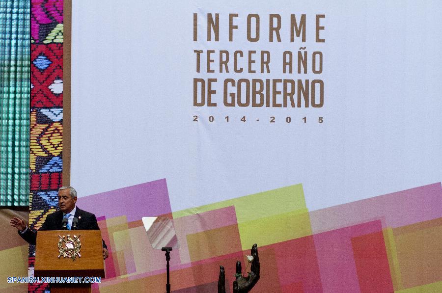 El presidente de Guatemala, Otto Pérez molina, presentó hoy su tercer informe de gobierno, en el que resaltó los logros obtenidos en el 2014.