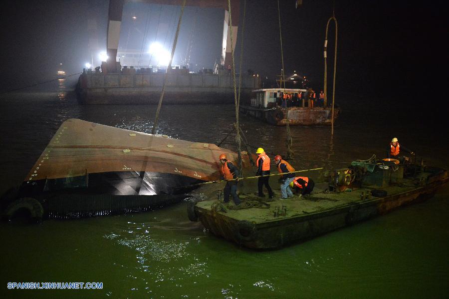 Hasta la mañana de hoy viernes los socorristas han rescatado a tres pasajeros a bordo de un remolcador que se hundió ayer en el río Yangtse en la provincia oriental china de Jiangsu, y todavía se sigue buscando a más de 20 desaparecidos.